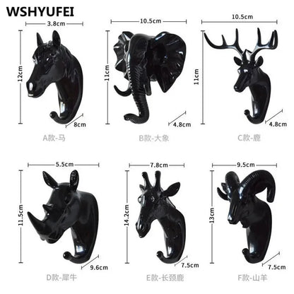 New ROTOCAST Material Light Environmental Protection Animal Hook Home Decoration Wall Storage Rhinoceros Simulation Wall Hanging