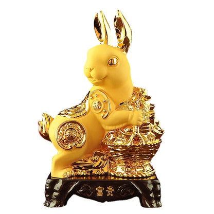 New Rabbit Feng shui rabbit statue for h Plutus Accumulate The Mythical Wild Animal  Jade Medallion AndThe mascot of good luck