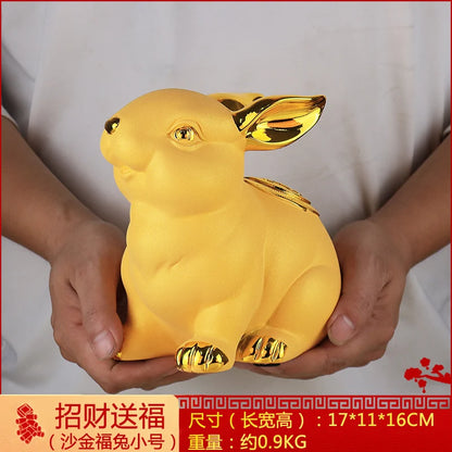 New Rabbit Feng shui rabbit statue for h Plutus Accumulate The Mythical Wild Animal  Jade Medallion AndThe mascot of good luck