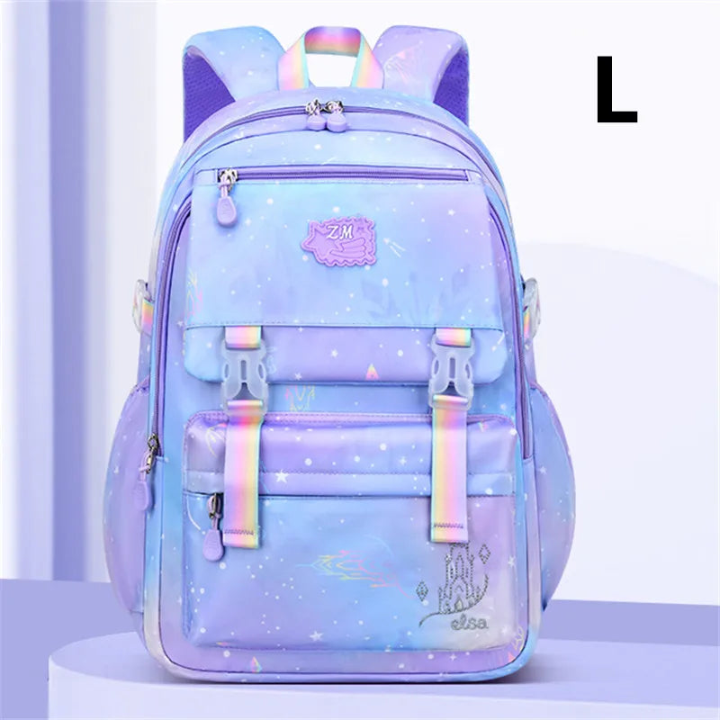 New Rainbow series children school bags for girls High capacity school backpack in 2 sizes Waterproof nylon primary schoolbags
