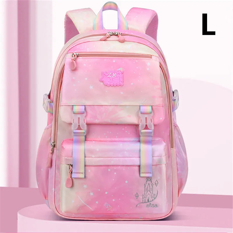 New Rainbow series children school bags for girls High capacity school backpack in 2 sizes Waterproof nylon primary schoolbags
