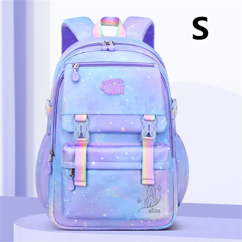 New Rainbow series children school bags for girls High capacity school backpack in 2 sizes Waterproof nylon primary schoolbags
