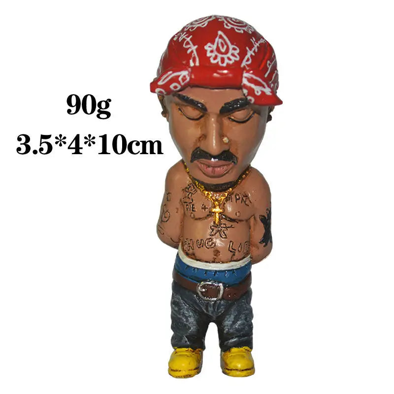 New Rapper Star Cool Hip Hop Guy Ornaments Creative Desktop Statue Home Living Room Office Decor Doll Rapper Figurine