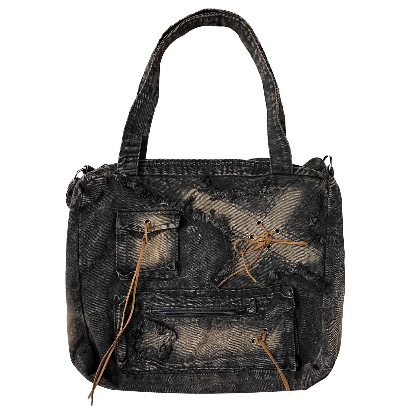 New Retro Denim Bags For Women 2024 Luxury Handbags Designer Ladies Large Capacity Fashion Shoulder Bag Sac A Main