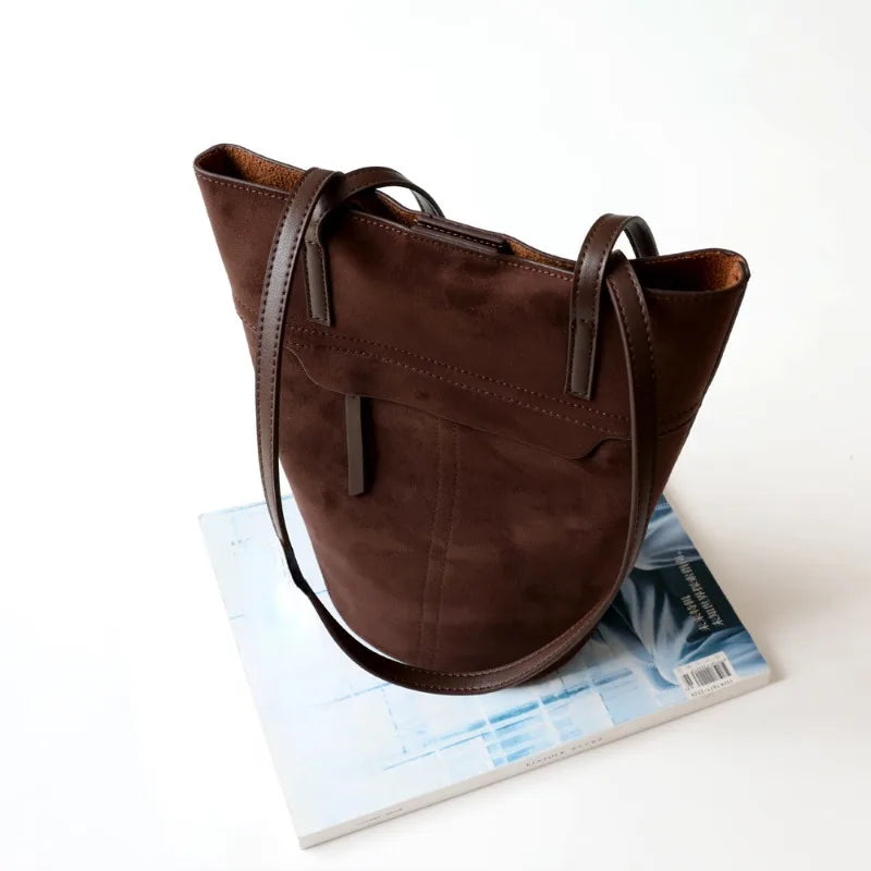 New Retro Flannel Tote Bag Elegant Commuter Fashion Modern Lady Shoulder Bags Large Capacity Multi Function Practical Bolsos