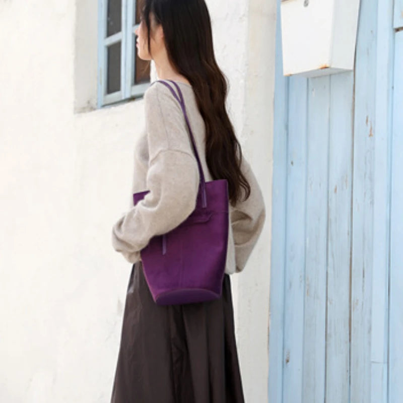 New Retro Flannel Tote Bag Elegant Commuter Fashion Modern Lady Shoulder Bags Large Capacity Multi Function Practical Bolsos