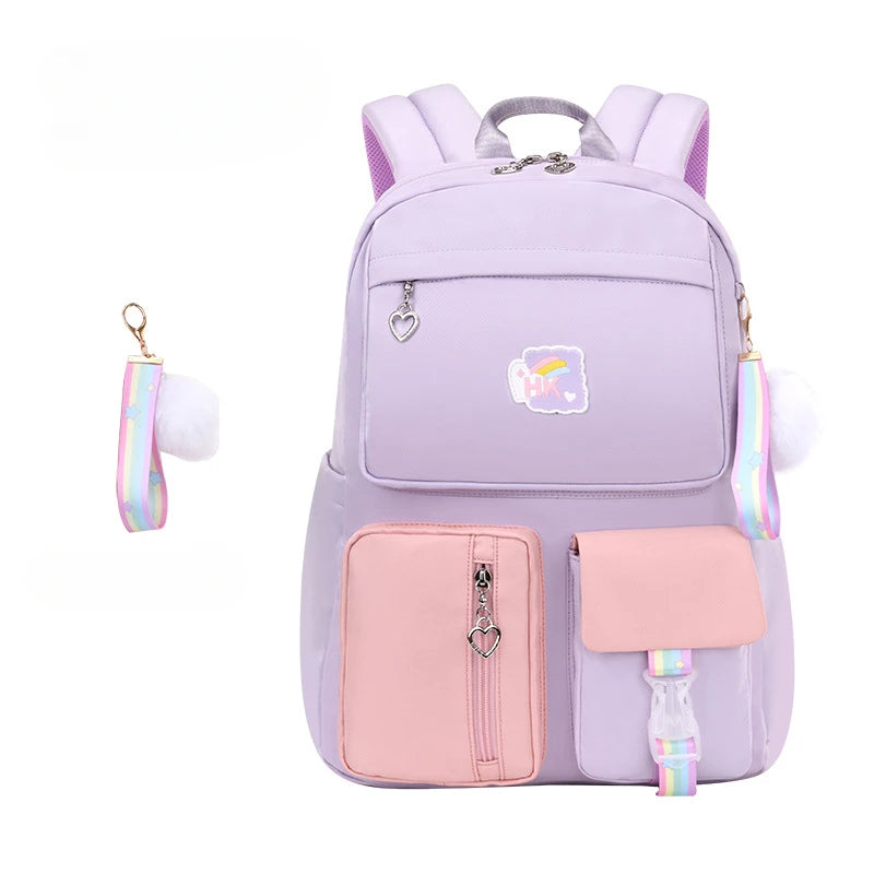 New School Bag 1-6 Grade Princess Girl Spine Protection Waterproof Children's Backpack Simple Large Capacity Schoolbag