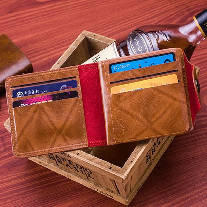 New Short PU Leather For Men Luxury Coin Wallet Business Mini Man Card Holders Multifunctional Male Small Purse