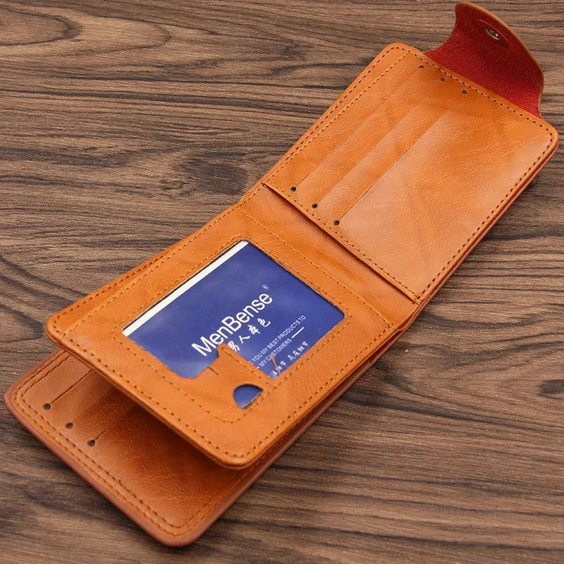New Short PU Leather For Men Luxury Coin Wallet Business Mini Man Card Holders Multifunctional Male Small Purse