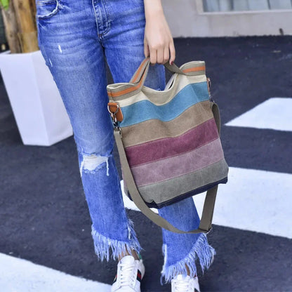 New Shoulder Casual Women's Fashion Banquet Handbag Crossbody Large Capacity Canvas Bag