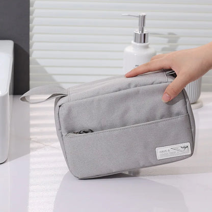 New Simple Women Cosmetic Bags Mini Hand-held Makeup Bags Toiletry Pouch with Hook Zipper Wash Storage Bags Travel Organizer Box