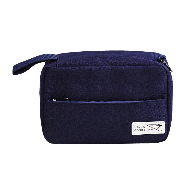 New Simple Women Cosmetic Bags Mini Hand-held Makeup Bags Toiletry Pouch with Hook Zipper Wash Storage Bags Travel Organizer Box