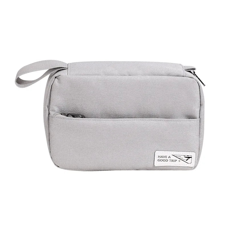 New Simple Women Cosmetic Bags Mini Hand-held Makeup Bags Toiletry Pouch with Hook Zipper Wash Storage Bags Travel Organizer Box