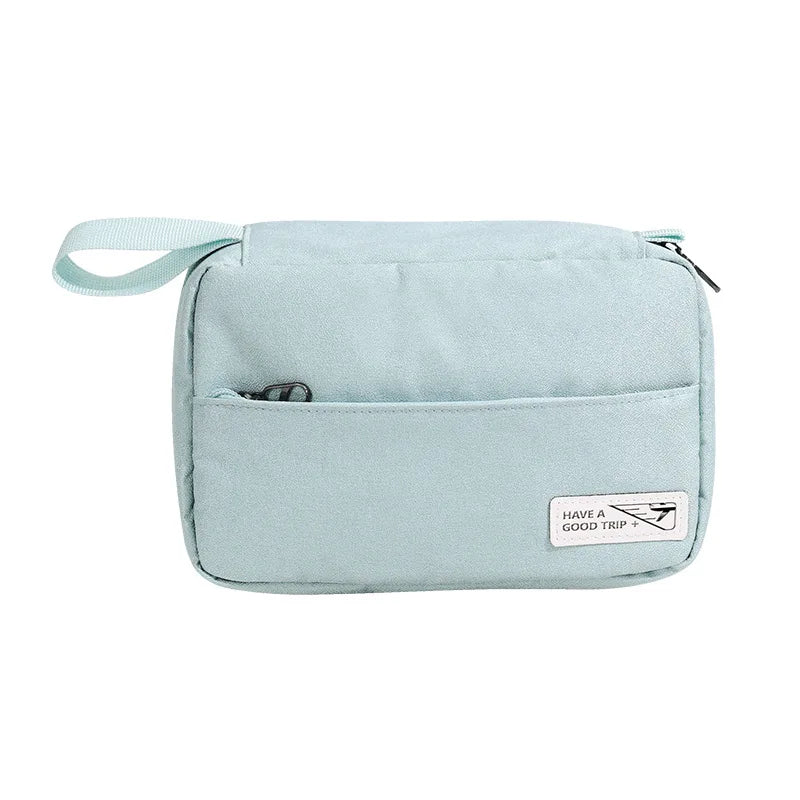 New Simple Women Cosmetic Bags Mini Hand-held Makeup Bags Toiletry Pouch with Hook Zipper Wash Storage Bags Travel Organizer Box