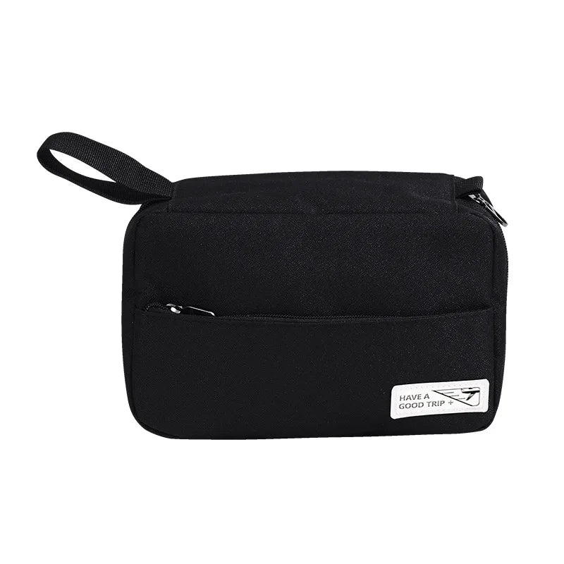 New Simple Women Cosmetic Bags Mini Hand-held Makeup Bags Toiletry Pouch with Hook Zipper Wash Storage Bags Travel Organizer Box