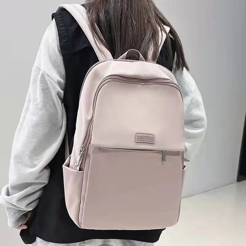 New Solid Color Women Laptop Backpack Female Multi-pocket Travel Bag Schoolbag for Teenage Girl Boy Book Knapsack Mochila