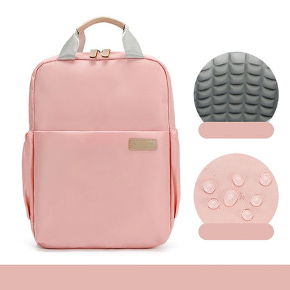 New Solid Color Women's Waterproof Nylon Backpack Light 14 15 Inch Laptop Simple School Bag For Teenage Girls