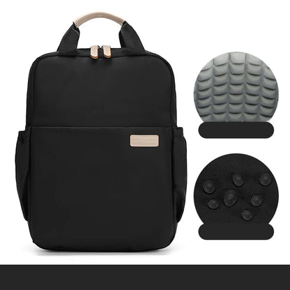 New Solid Color Women's Waterproof Nylon Backpack Light 14 15 Inch Laptop Simple School Bag For Teenage Girls