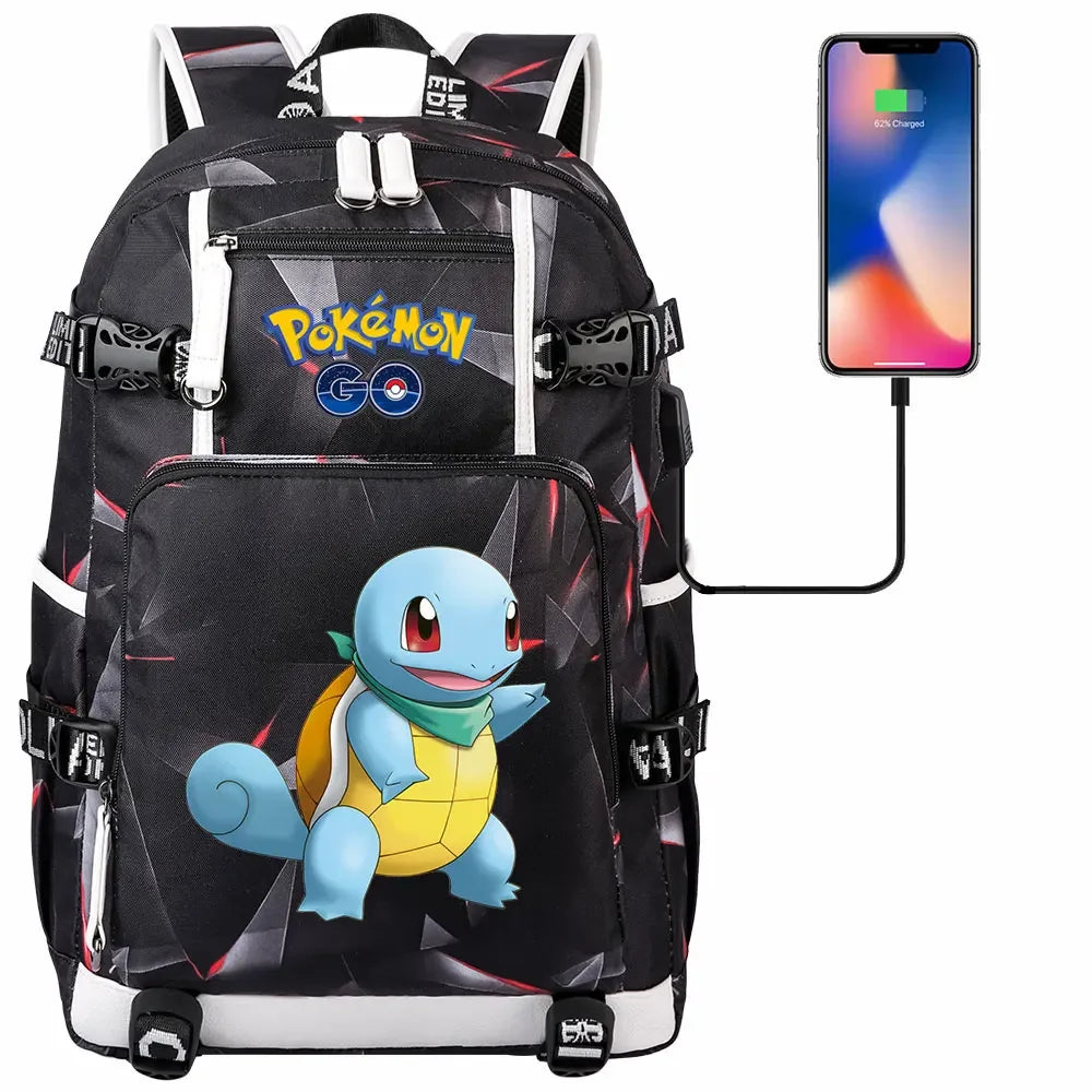 New Squirtle Charmander USB Teenagers Schoolbags Women Men Laptop Travel Backpack Girl Boys Kids School Book Bags
