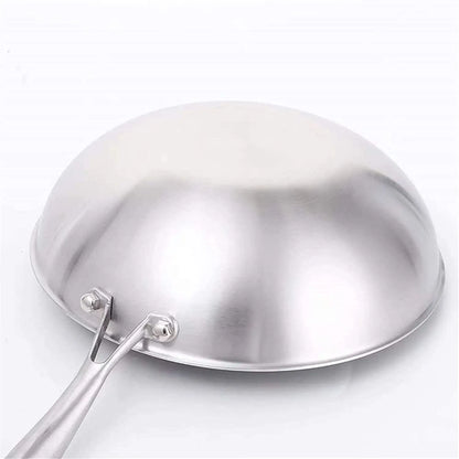 New Stainless Steel Wok Honeycomb Non-stick Pan Without Oil Smoke Frying Pan Wok, Gas and Induction Cooker Kitchen Tool