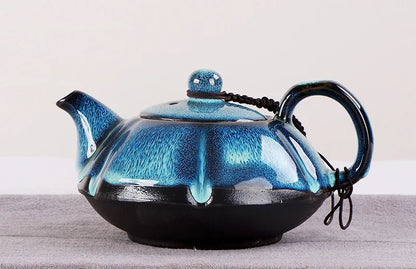 New Starry sky tea set Include 6 cups 1 tea pot,Jingdezhen temmoku glaze Porcelain Brand Exquisite Set  Kung Fu Tea Cup