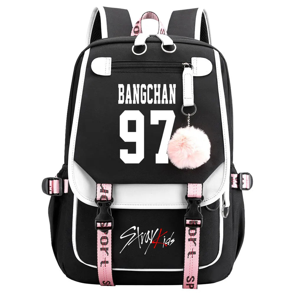 New Stray Kids Girls Boys USB Backpacks Anime School Book Bags Teenager Canvas Laptop Backpack For Women