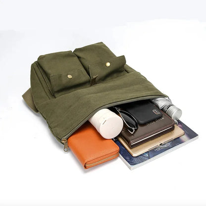 New Style Brand MEN'S Single-shoulder canvas leather women laptop bags for men Men Leisure Bag