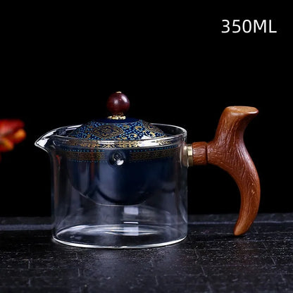 New Style Ceramic Glass Teapot Chinese Gongfu Tea Pot 360 Rotation Tea Maker  Automatic Single Pot   Teapot For Tea
