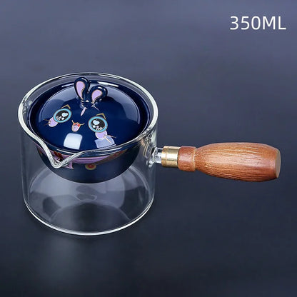 New Style Ceramic Glass Teapot Chinese Gongfu Tea Pot 360 Rotation Tea Maker  Automatic Single Pot   Teapot For Tea