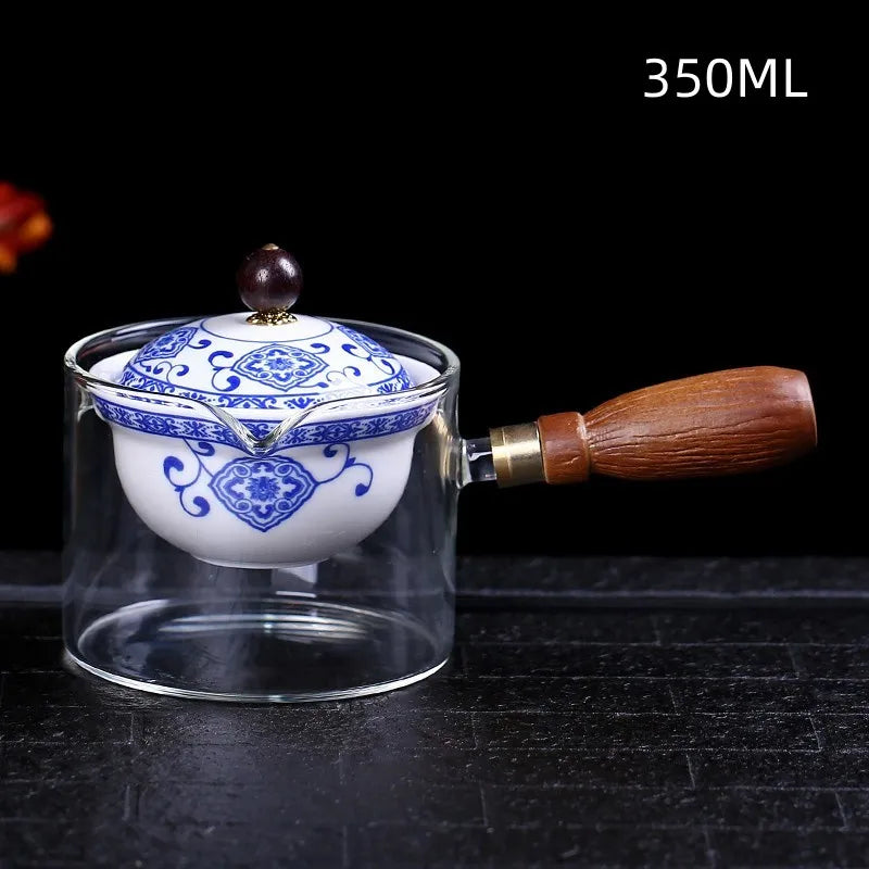 New Style Ceramic Glass Teapot Chinese Gongfu Tea Pot 360 Rotation Tea Maker  Automatic Single Pot   Teapot For Tea