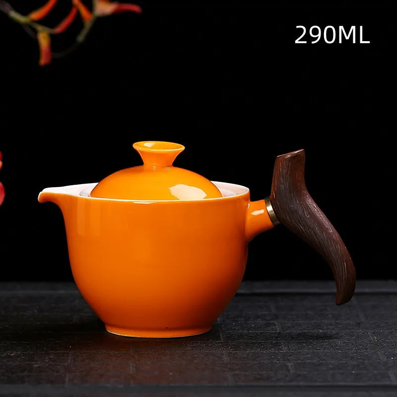 New Style Ceramic Glass Teapot Chinese Gongfu Tea Pot 360 Rotation Tea Maker  Automatic Single Pot   Teapot For Tea