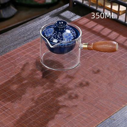 New Style Ceramic Glass Teapot Chinese Gongfu Tea Pot 360 Rotation Tea Maker  Automatic Single Pot   Teapot For Tea