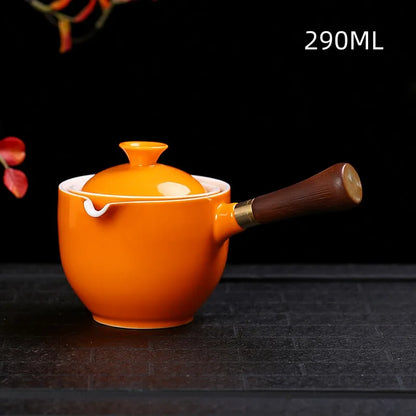 New Style Ceramic Glass Teapot Chinese Gongfu Tea Pot 360 Rotation Tea Maker  Automatic Single Pot   Teapot For Tea