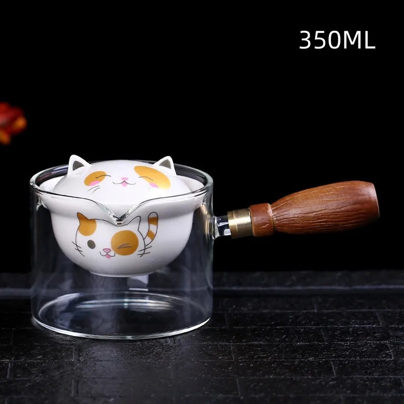 New Style Ceramic Glass Teapot Chinese Gongfu Tea Pot 360 Rotation Tea Maker  Automatic Single Pot   Teapot For Tea
