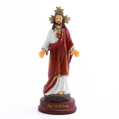 New Style Divine Mercy Resin Religious Statue Jesus Christ Sacred Heart Saint Idol Ornaments Room Desktop Decoration Gift Nordic