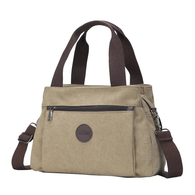 New Style Retro Casual Women's Ladies Shoulder Messenger Female Large Capacity Multi-layer Canvas Bag