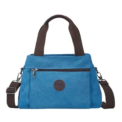 New Style Retro Casual Women's Ladies Shoulder Messenger Female Large Capacity Multi-layer Canvas Bag