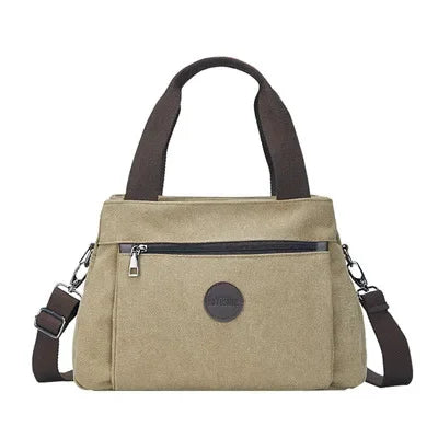 New Style Retro Casual Women's Ladies Shoulder Messenger Female Large Capacity Multi-layer Canvas Bag