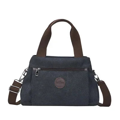 New Style Retro Casual Women's Ladies Shoulder Messenger Female Large Capacity Multi-layer Canvas Bag