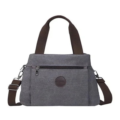 New Style Retro Casual Women's Ladies Shoulder Messenger Female Large Capacity Multi-layer Canvas Bag