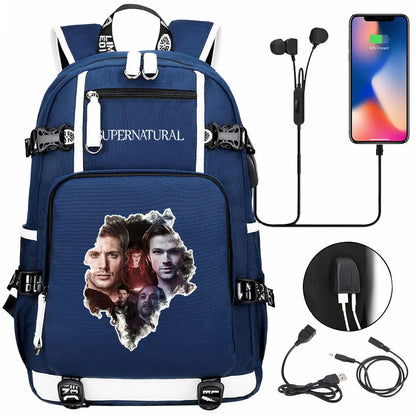 New Supernatural USB Large Capacity Teenagers Student Schoolbags Women Men Laptop Travel Backpack Boy Girl School Book Bags