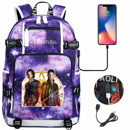New Supernatural USB Large Capacity Teenagers Student Schoolbags Women Men Laptop Travel Backpack Boy Girl School Book Bags