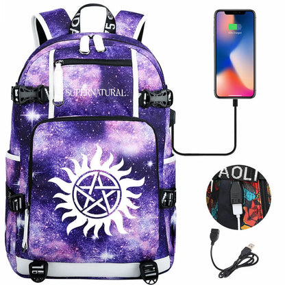 New Supernatural USB Large Capacity Teenagers Student Schoolbags Women Men Laptop Travel Backpack Boy Girl School Book Bags