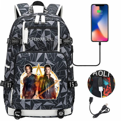 New Supernatural USB Large Capacity Teenagers Student Schoolbags Women Men Laptop Travel Backpack Boy Girl School Book Bags