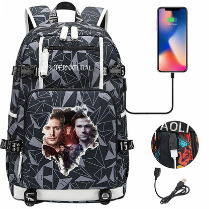 New Supernatural USB Large Capacity Teenagers Student Schoolbags Women Men Laptop Travel Backpack Boy Girl School Book Bags