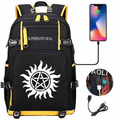 New Supernatural USB Large Capacity Teenagers Student Schoolbags Women Men Laptop Travel Backpack Boy Girl School Book Bags
