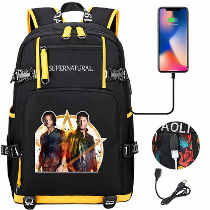 New Supernatural USB Large Capacity Teenagers Student Schoolbags Women Men Laptop Travel Backpack Boy Girl School Book Bags
