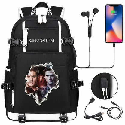 New Supernatural USB Large Capacity Teenagers Student Schoolbags Women Men Laptop Travel Backpack Boy Girl School Book Bags