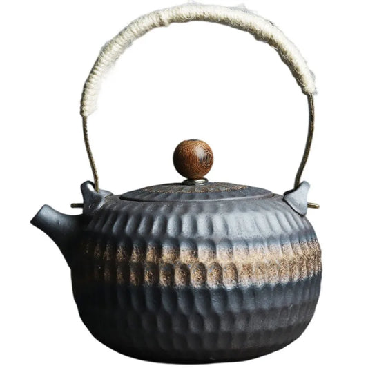 New Teapot with Infuser for Loose Tea Tea Pot Kung Fu Zisha Large Capacity Tea Pot with Filter Creative Handle Teapot Kettle Set