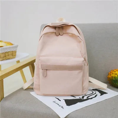 New Teenager Canvas Backpack Gril Boy Schoolbag Softback Solid Color Casual Soft Handle mochilas mujer Escolar rucksack